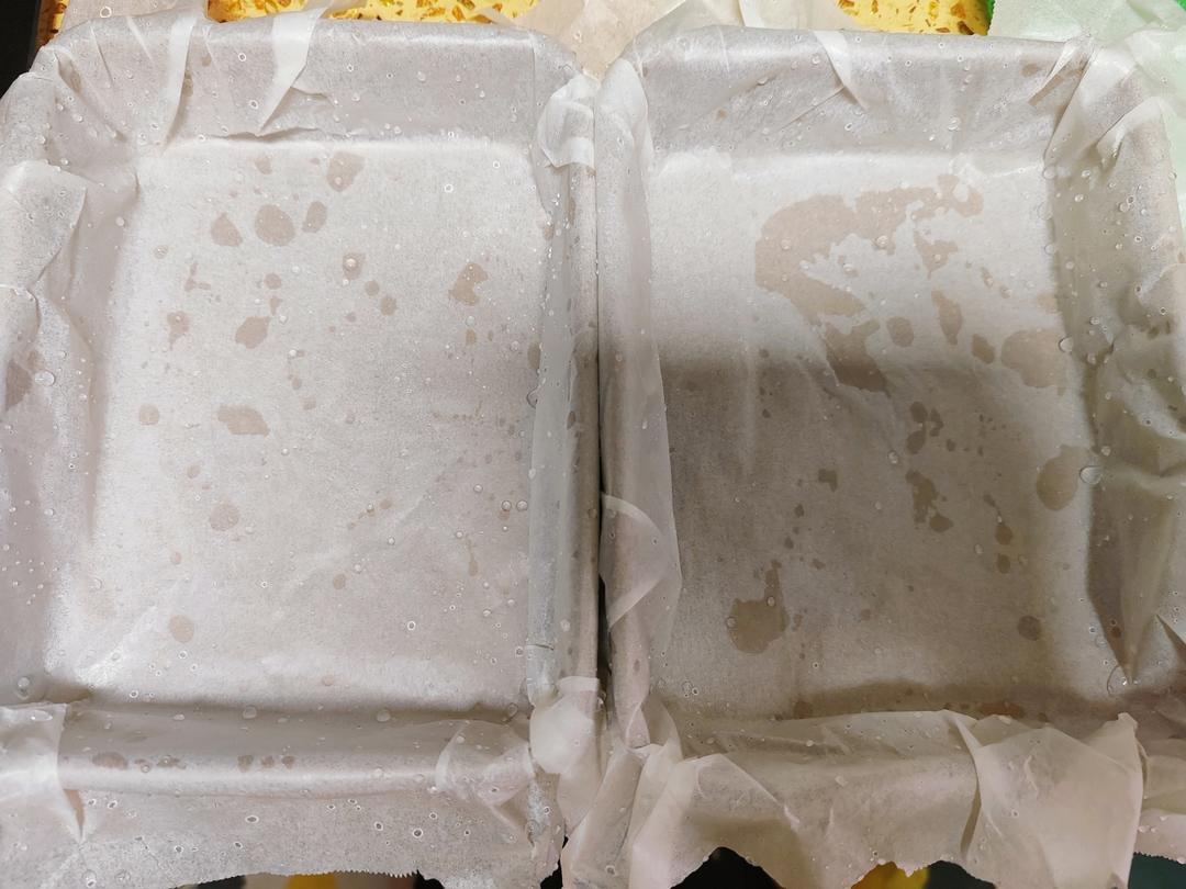 Line two 9-inch square pans with parchment paper and pour in the batter to about 80% full.