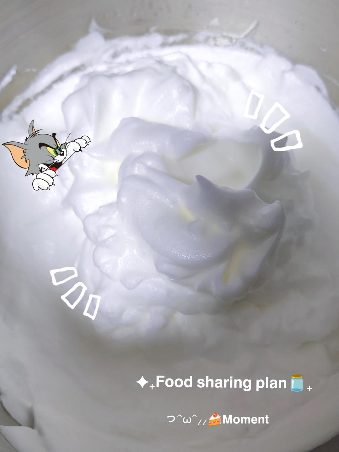 Whip the meringue to stiff peaks - it should hold a small upright tip and the bowl should stay put when inverted.