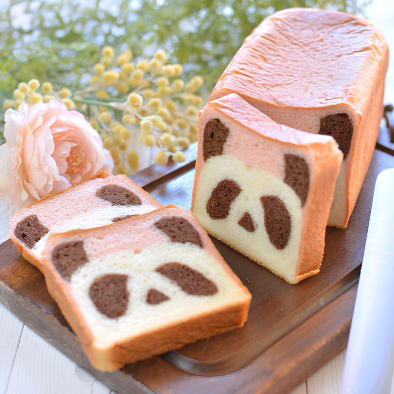 Panda bread (xiong mao mian bao) - a soft milk bread loaf that shows a panda face in every slice