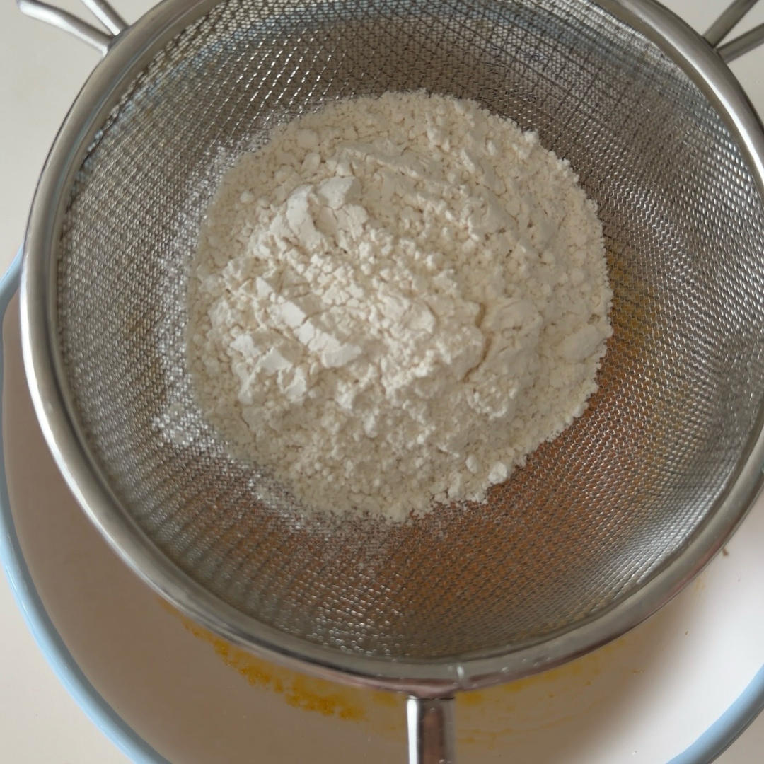 Sift in the flour