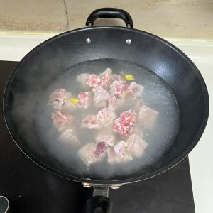 Simmer until the ribs are tender and the plums melt