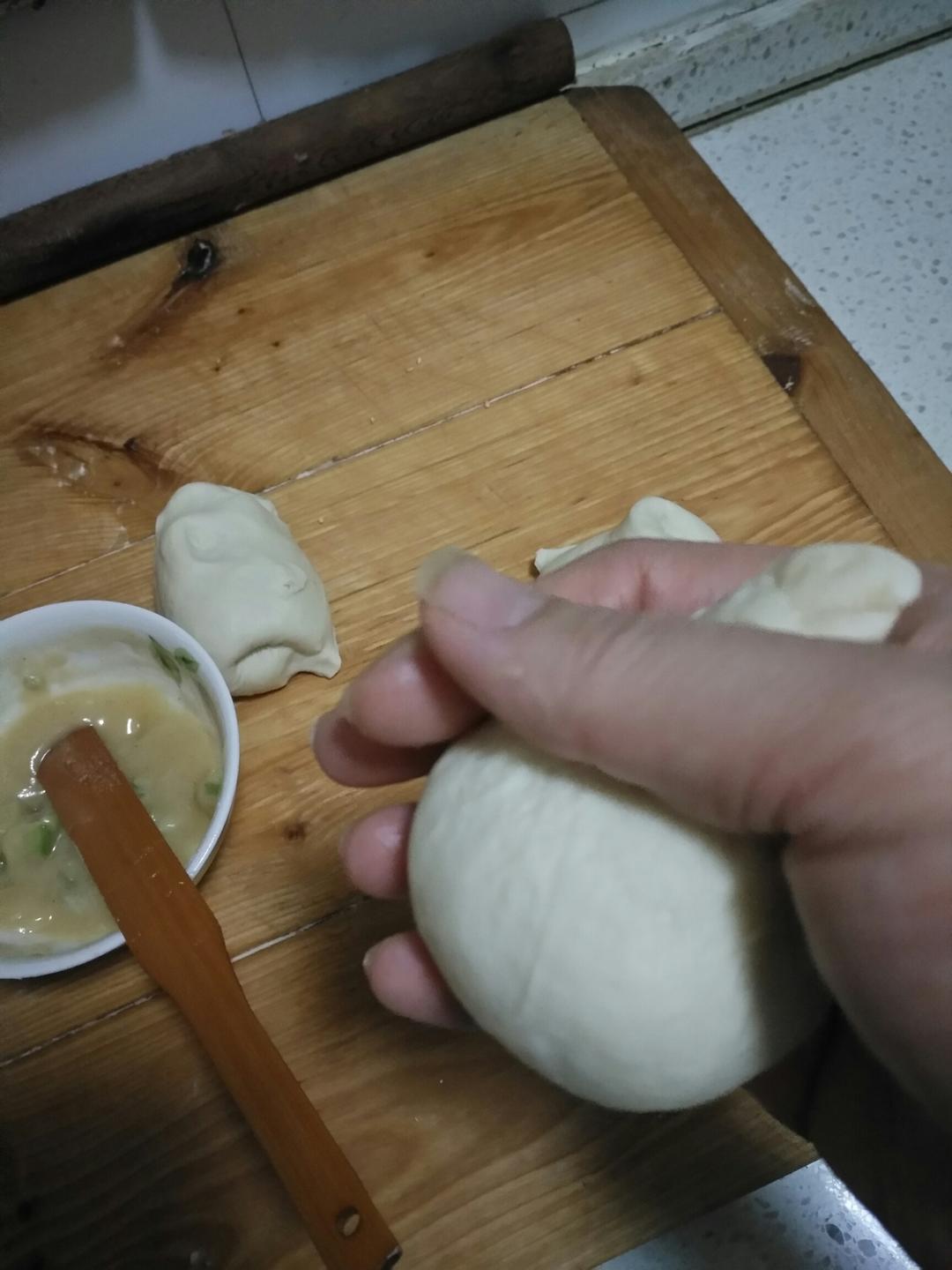 Press the sealed dough flat, not too thin