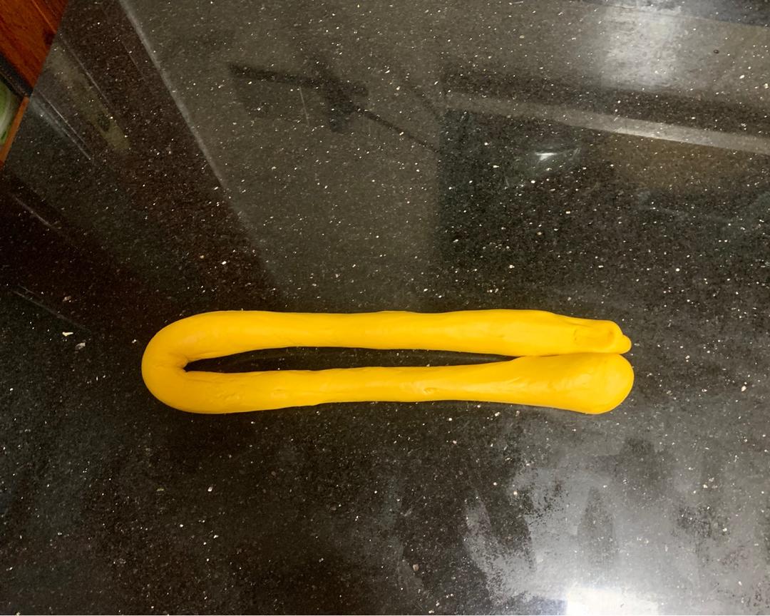 Folding the dough rope in half