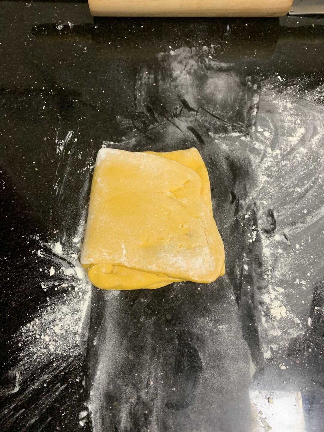 Folding the dough into thirds