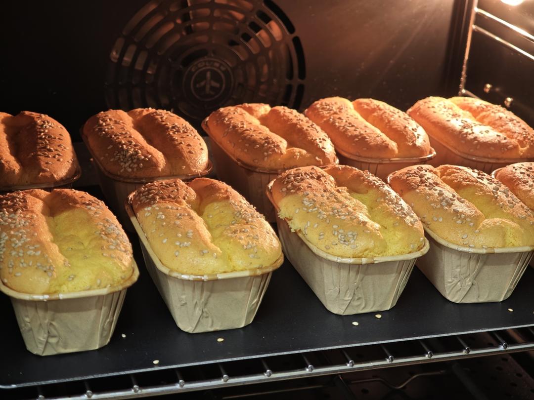 The cakes are done when the surface is a deep, even gold and a skewer comes out clean.
