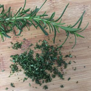 Chop the rosemary fine, soften the butter, and bring the egg to room temperature