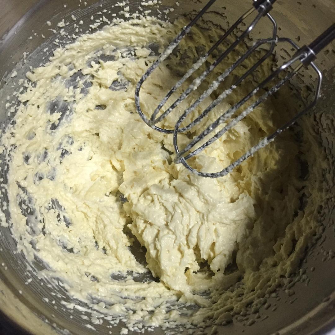 Add the egg in three parts, beating fully between each