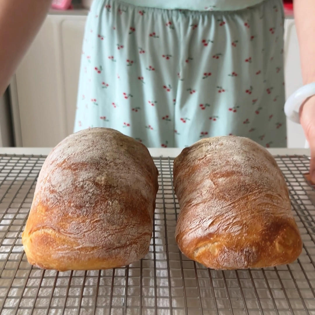 World's easiest ciabatta (qia ba ta) - a rustic loaf with a crackling golden crust and a soft, holey crumb