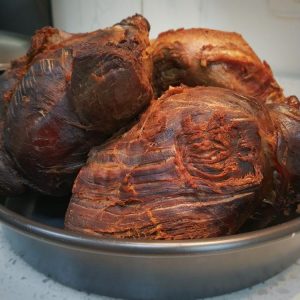 Sliced soy-braised beef shank with a mosaic of meat and gelatin