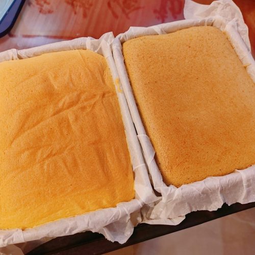 Steam-baked milk chiffon cake (zheng kao niu nai dan gao) - a pale, tall, custard-soft chiffon cake with a smooth, uncracked top