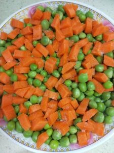 Sprinkle a little salt over the vegetables