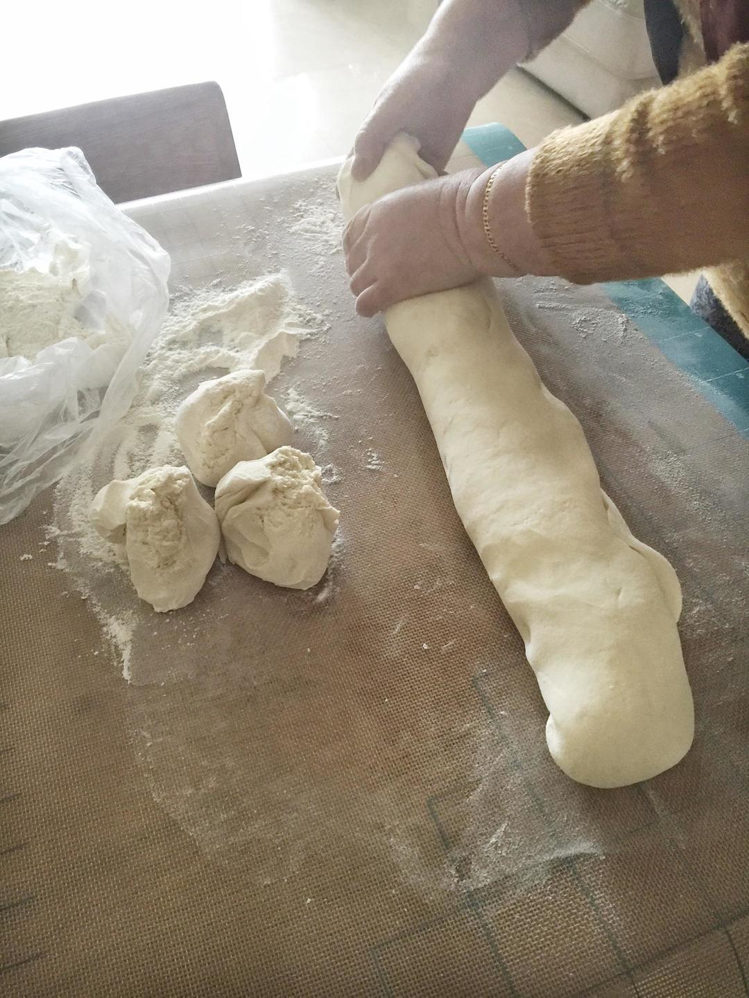 Divide & Hand-Knead: Transfer dough to a floured