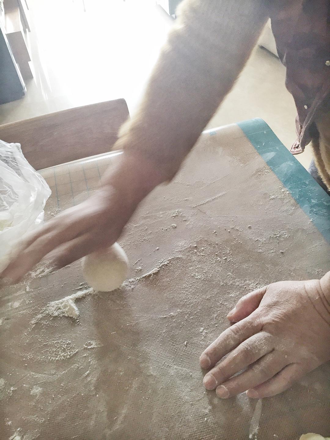 Shape: Dust the kneaded balls lightly with flour