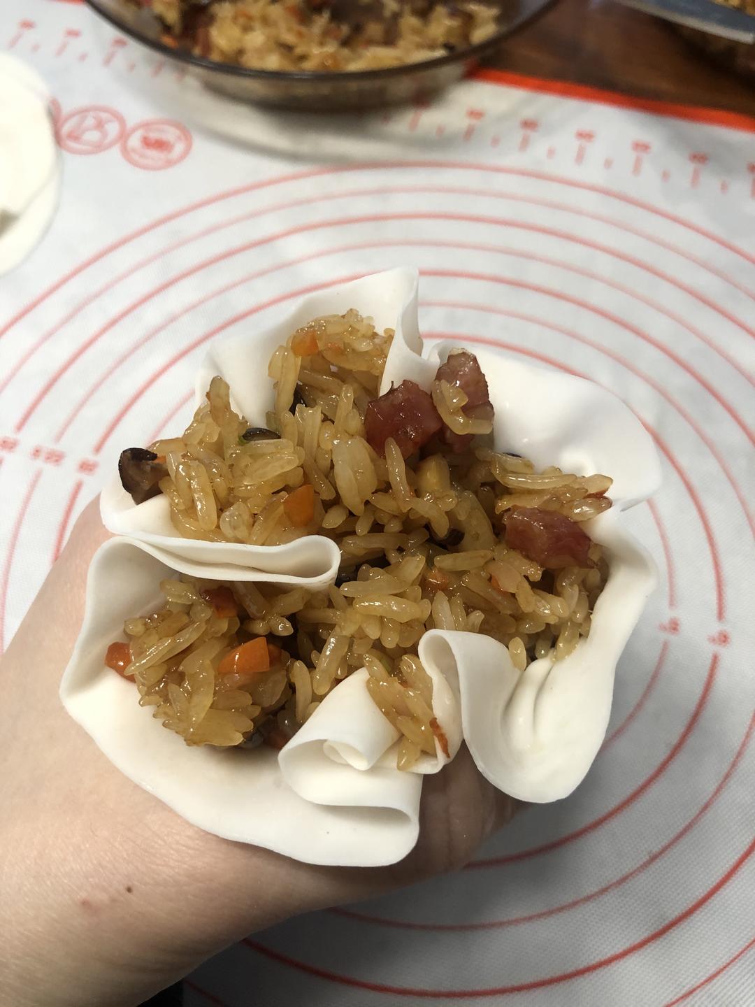 Sticky rice shumai - step 1