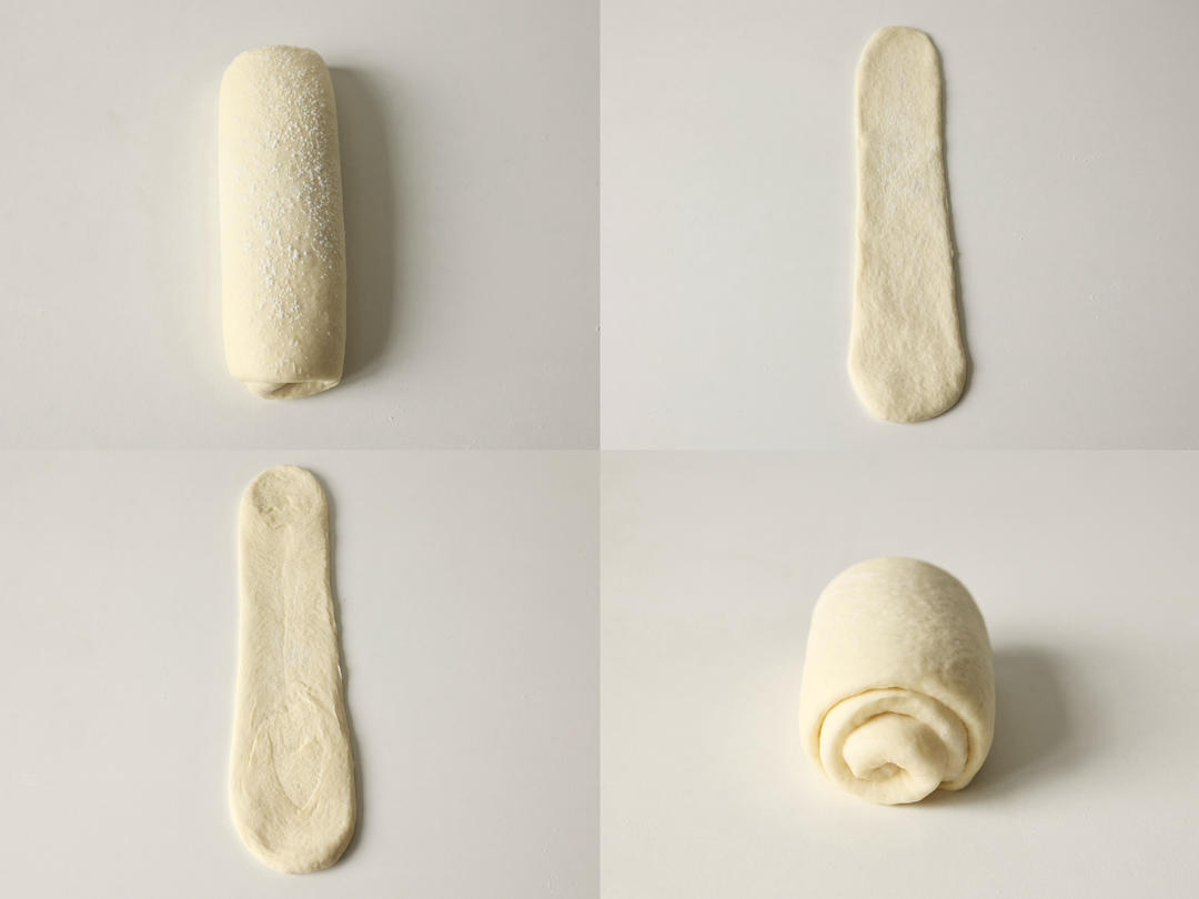 Turn the dough upright, roll out 35-40 cm lon