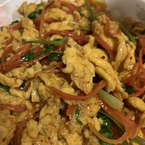 Sweet and sour eggs in a glossy sauce