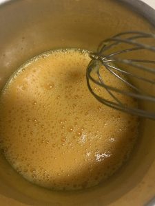 Fry the eggs until the edges are golden and lacy