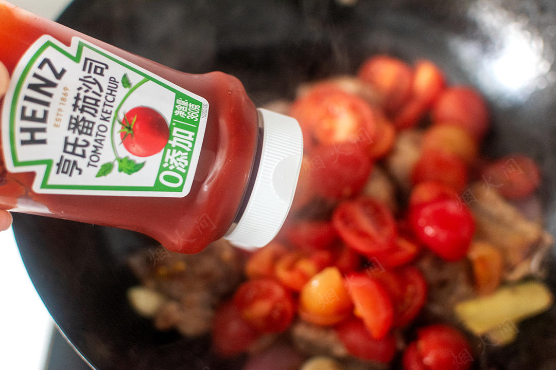 Add the ketchup for a rich sour-sweet depth