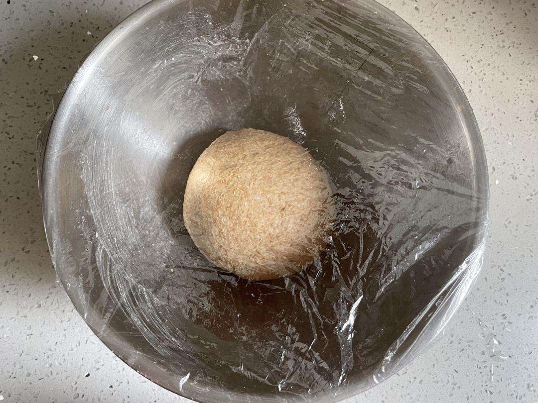 Round the kneaded dough into a ball and cover it for the first proof