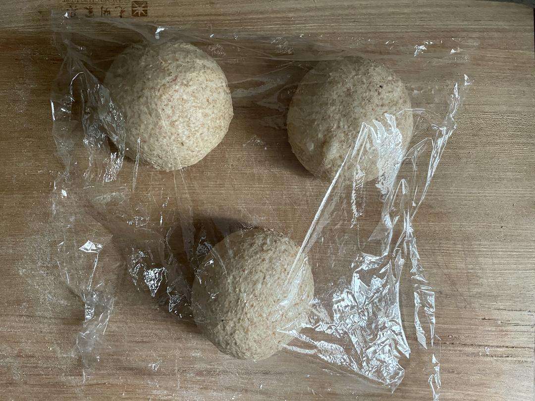Divide the proofed dough into three equal pieces and round each one