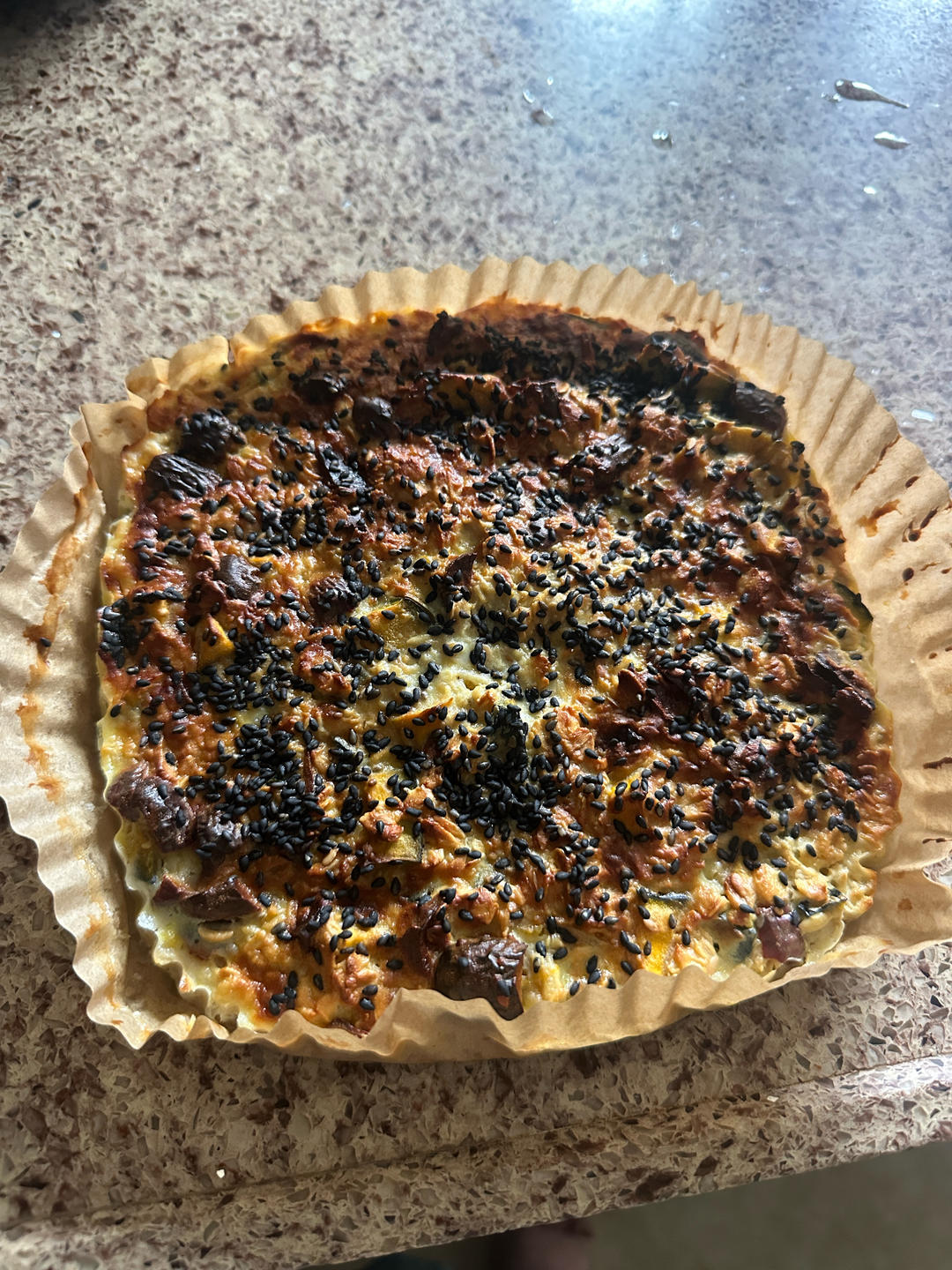 Soft air-fryer yogurt oat cake with red dates and black sesame