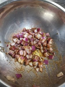 Mixing the spice rub with olive oil