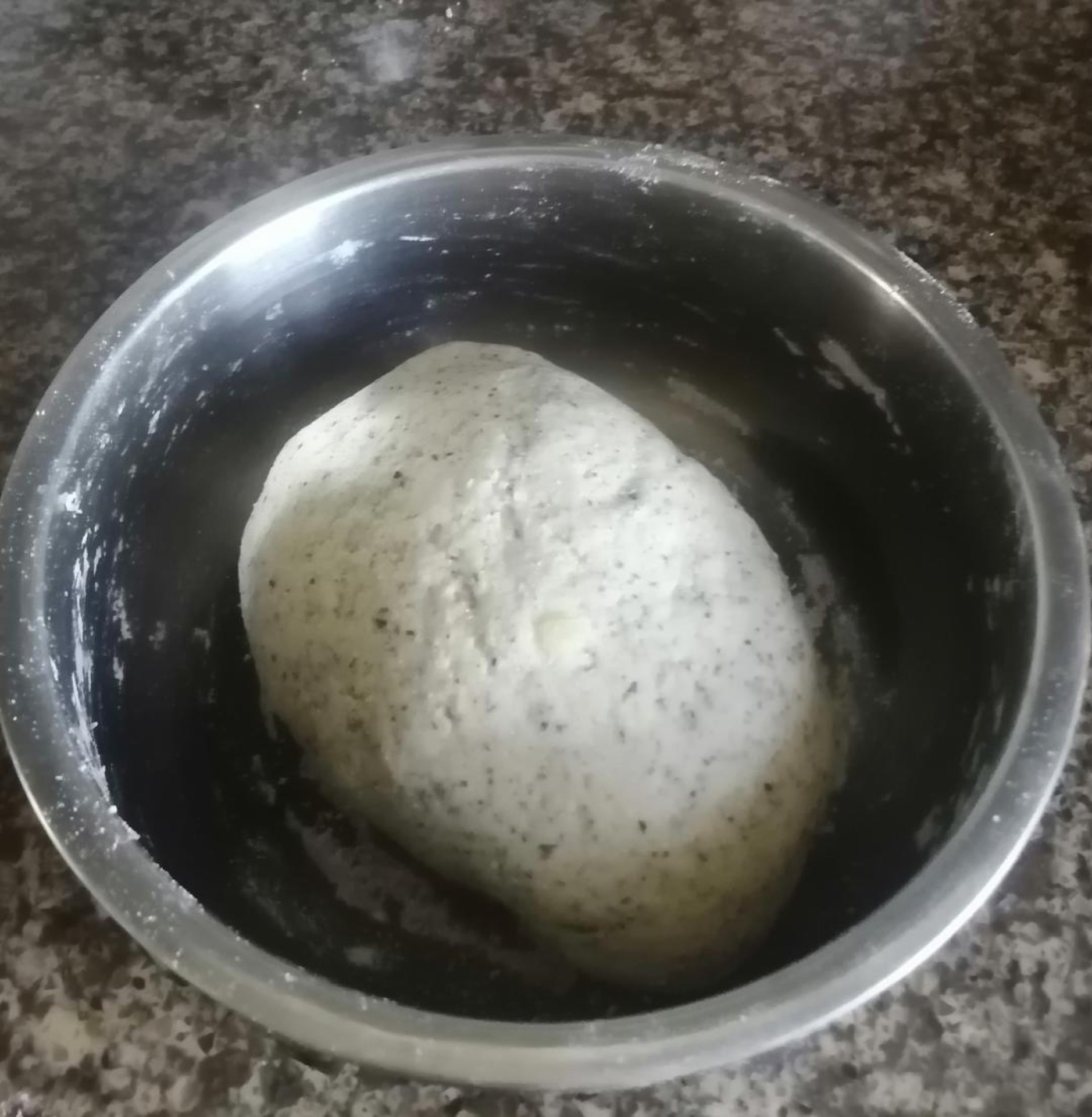 Place the dough in a lightly oiled bowl, cover it tightly, and set it in a warm spot to rise.