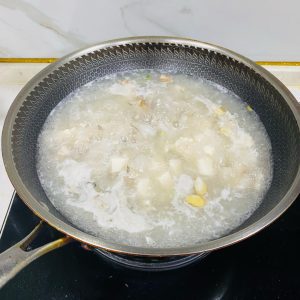 Bring to a rolling boil over high heat, then lower to medium and simmer for 6-8 minutes.