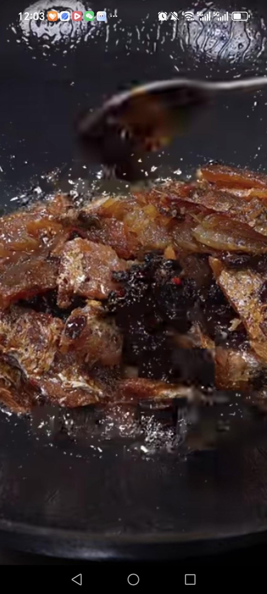Add 1 teaspoon of Lao Gan Ma and fry until fragrant.