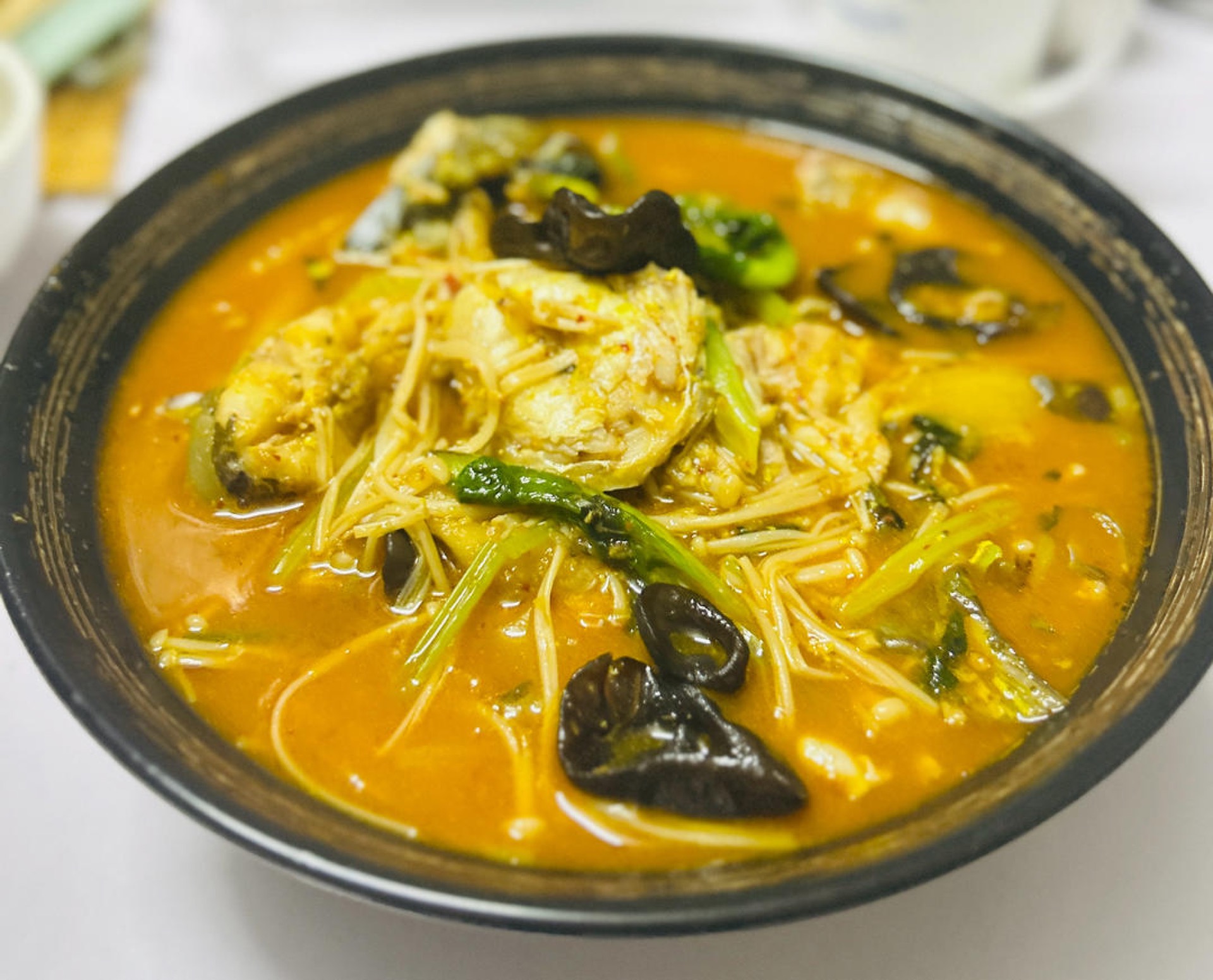 Braised perilla catfish served with rice