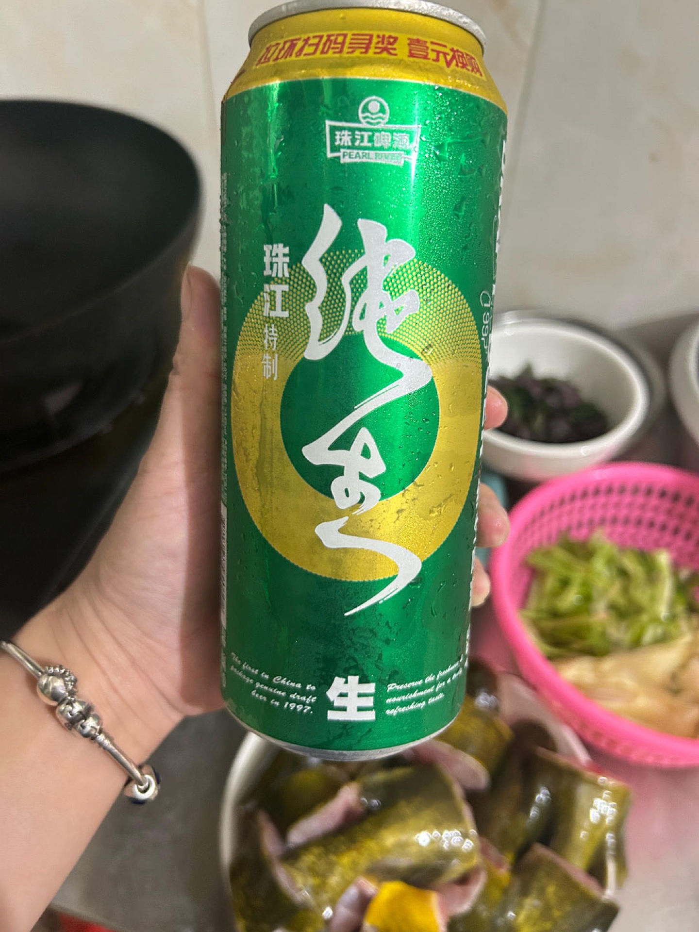 Bottle of beer beside the stove
