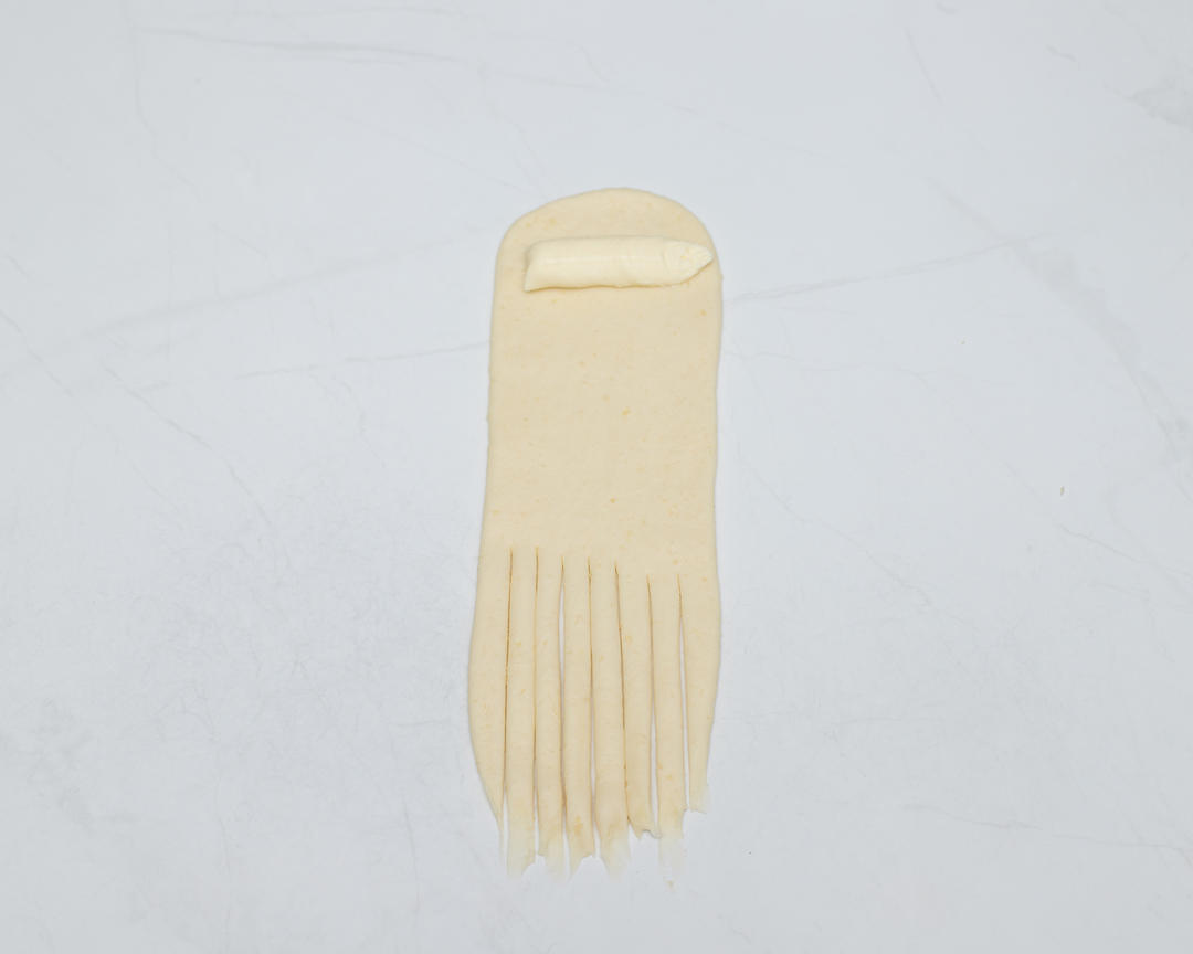 Proof until about doubled - a finger dipped i