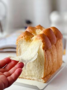 Crown toast torn apart into soft strands