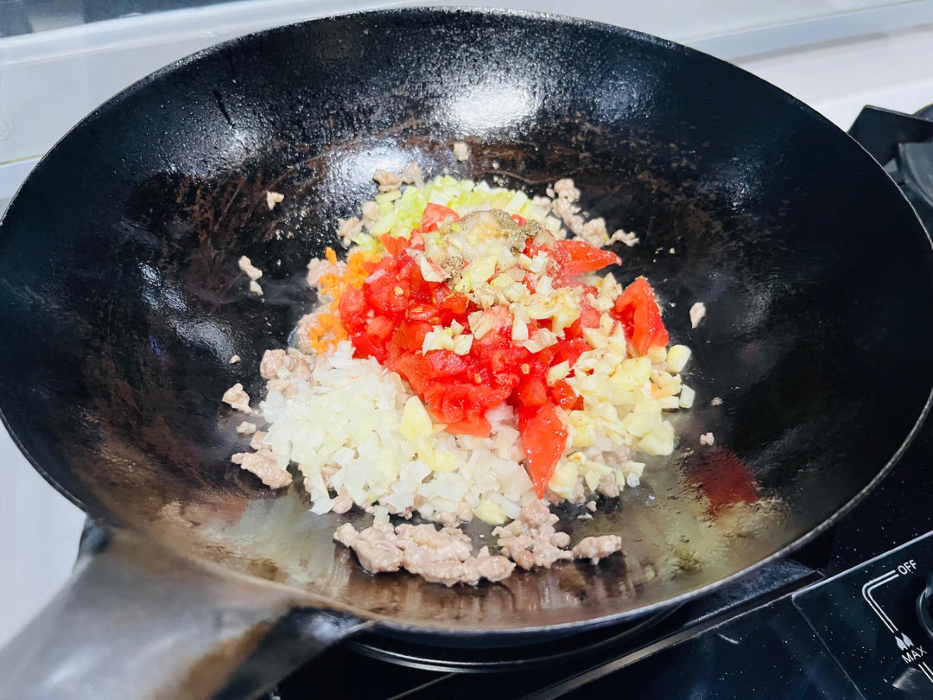 Add the prepared vegetables.