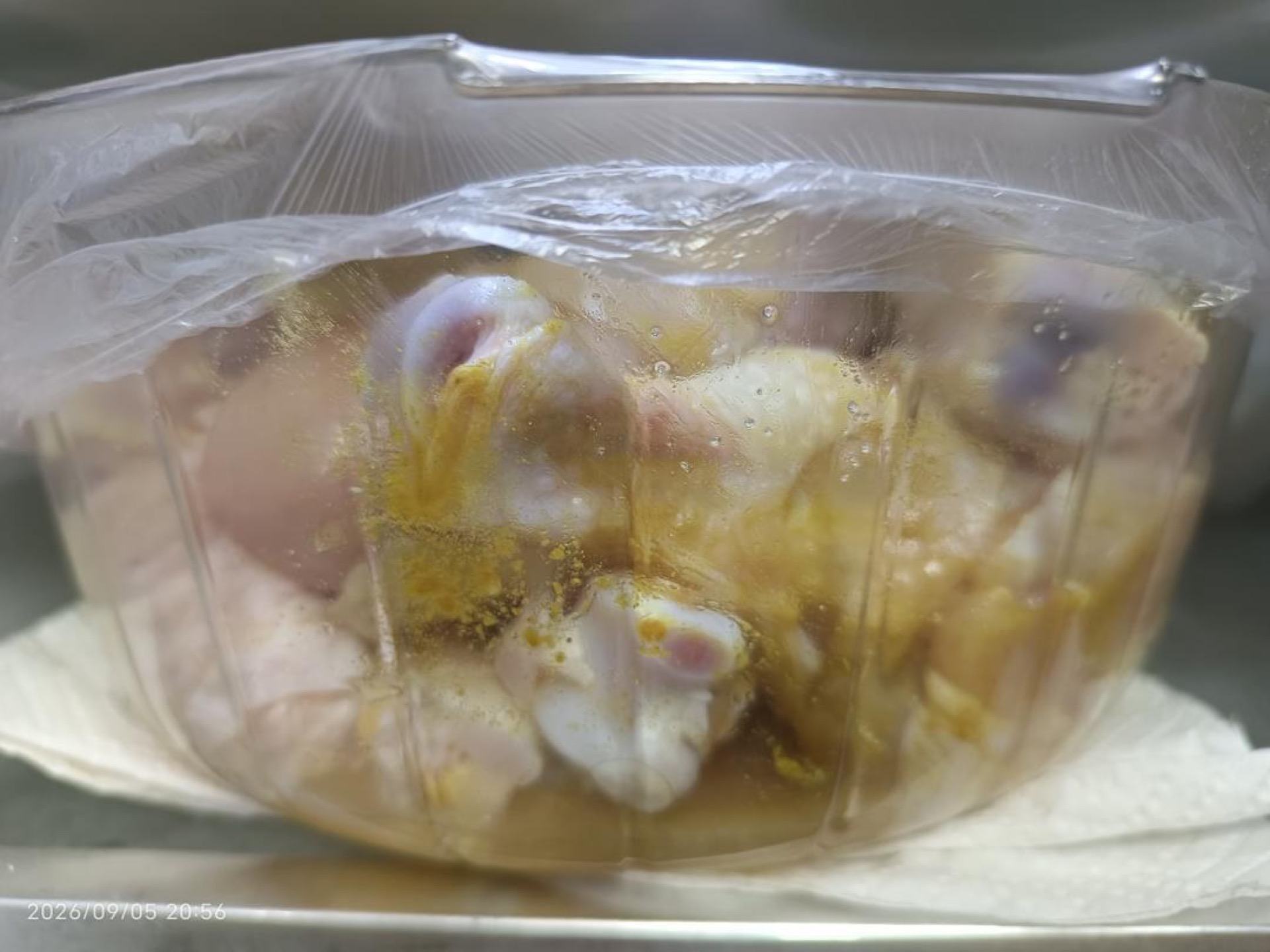 Marinated chicken wings ready to cook
