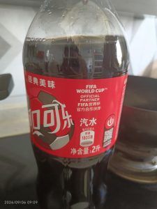 Bottle of cola ready for the pot