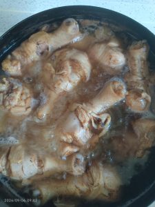 Finished cola chicken wings with a glossy glaze