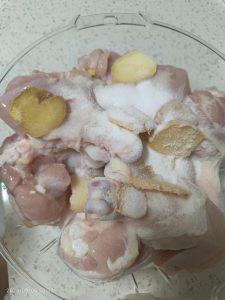 Adding salt to the chicken wings