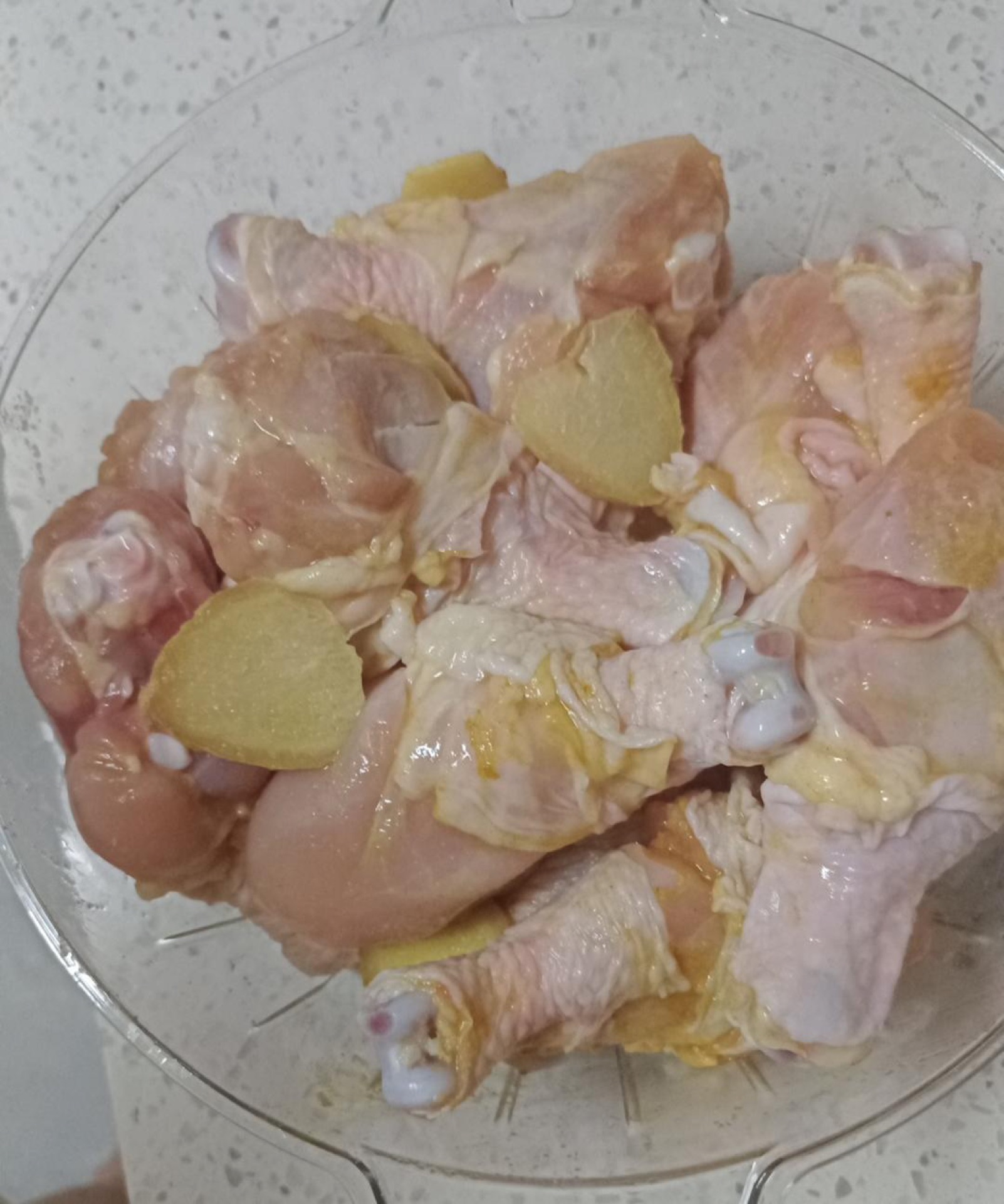 Coated chicken wings ready to rest