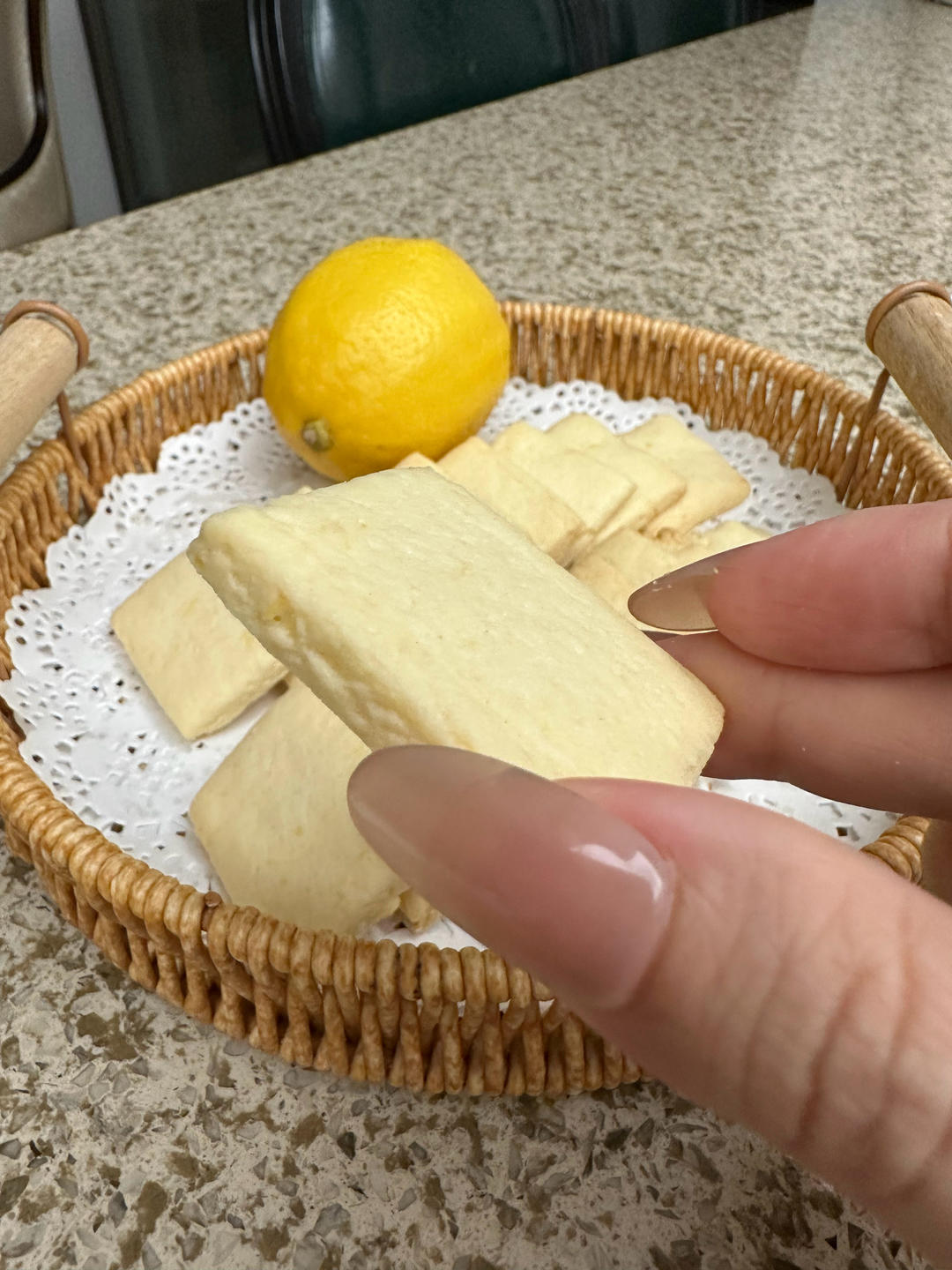 Lemon cookies served with afternoon tea