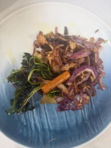 Turn on the heat and fry for about 4-5 minutes until the aromatics are browned, then scoop them out. While they fry, soak the chilies and Sichuan peppercorns in water, shaking them