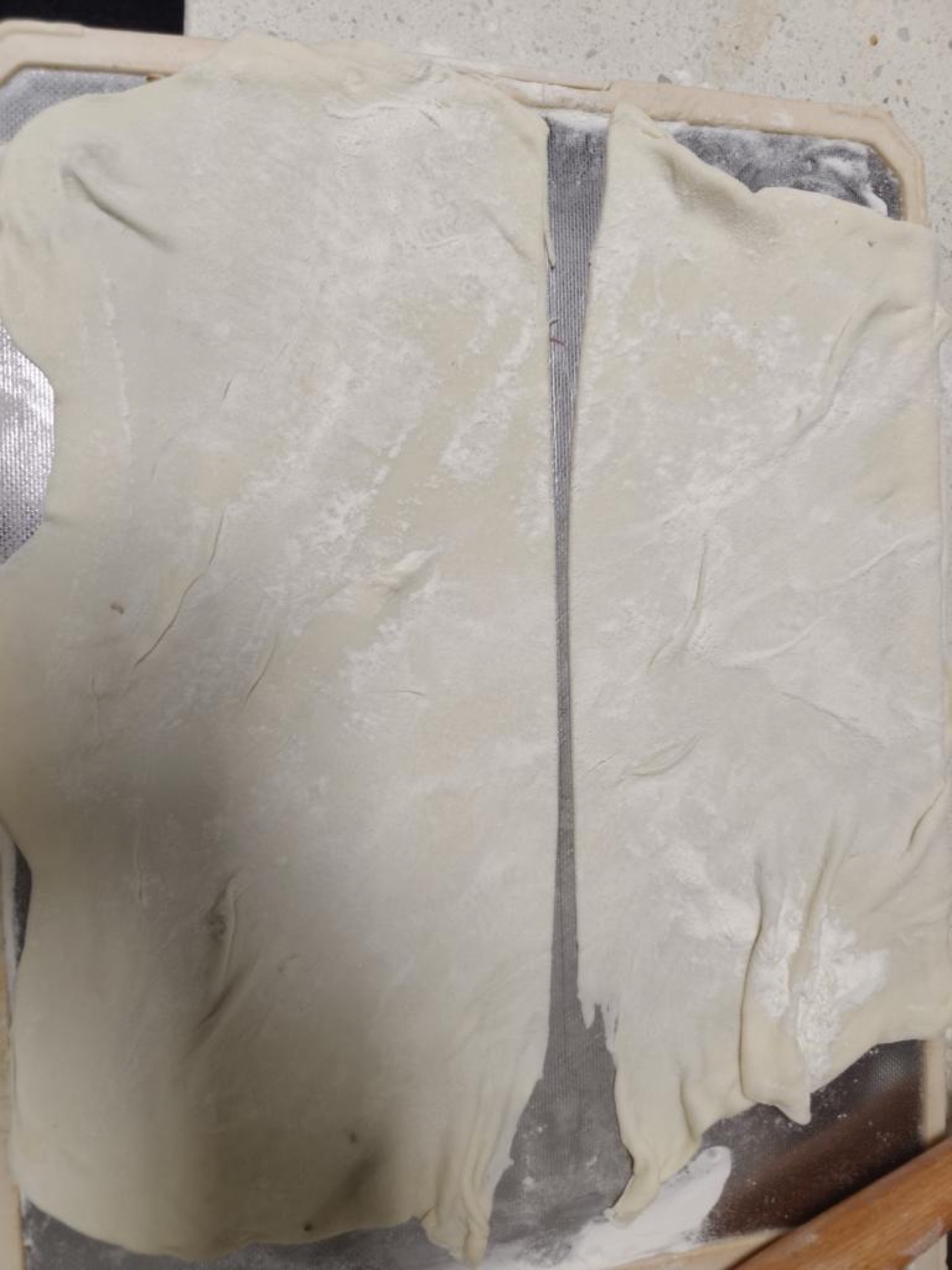 Then cut through from the middle.