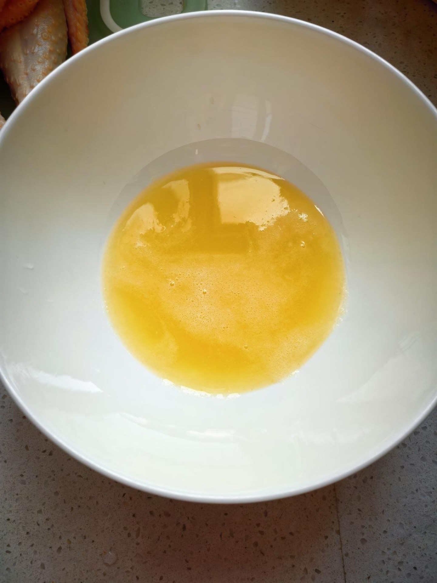 You need about 50 g (1/4 cup) of pineapple juice — strain out the pulp and discard it.
