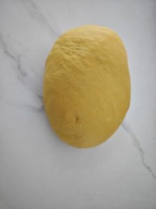 Knead the yeast water into the dough little by little. I forgot to photograph this step. You can first roll the dough out a bit thinner, then brush the yeast water over the surface