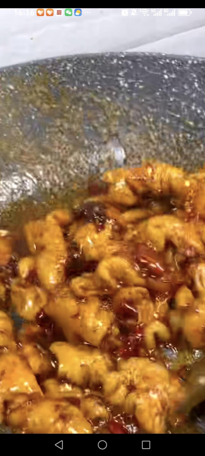 Add the Shaoxing wine, light soy sauce, dark soy sauce, and oyster sauce to the wok and toss everything together.