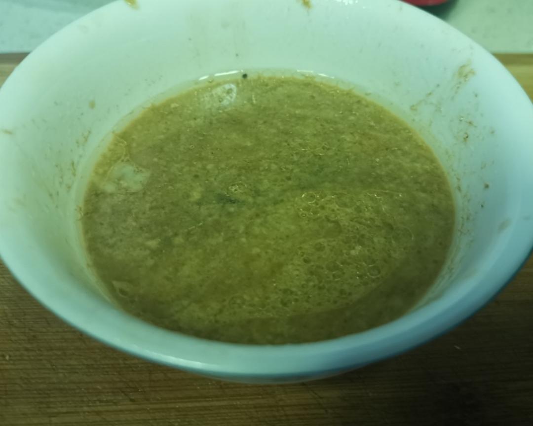Crab roe + a small bowl of the plate juices (
