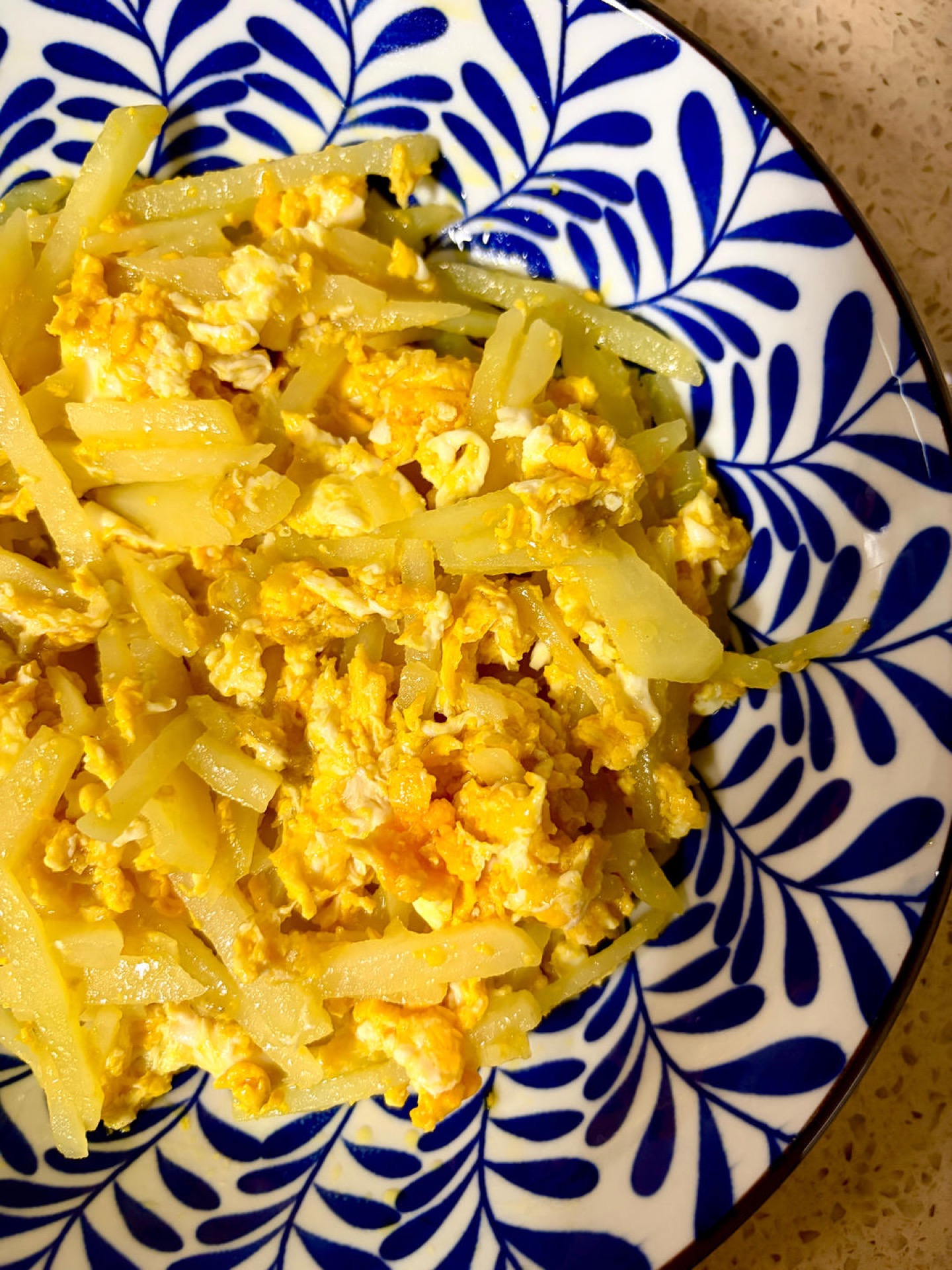 Transfer to a plate. It looks plain, but it is savory, fragrant, and made for rice.