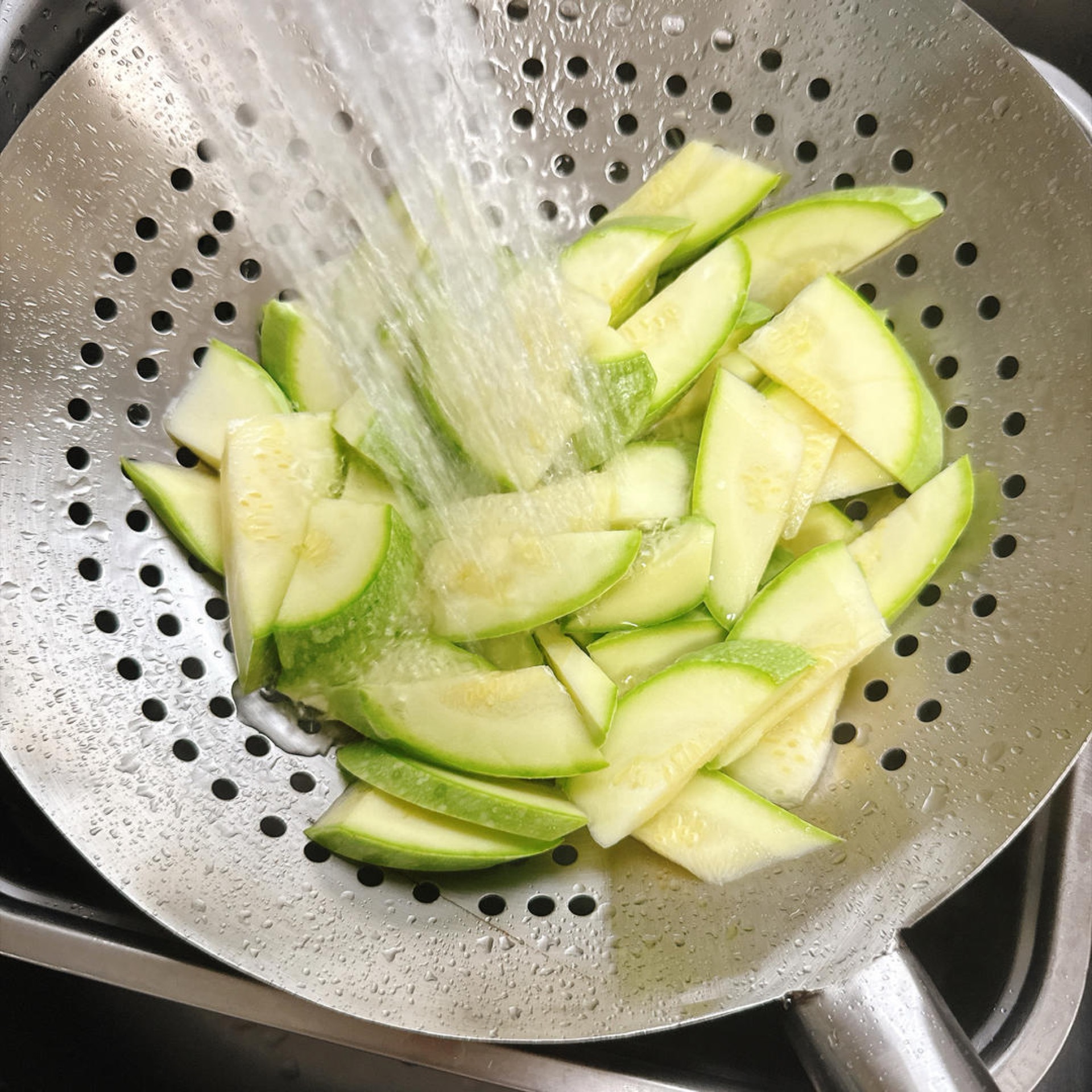Rinse it under cold water so it stops cooking, then set it aside.