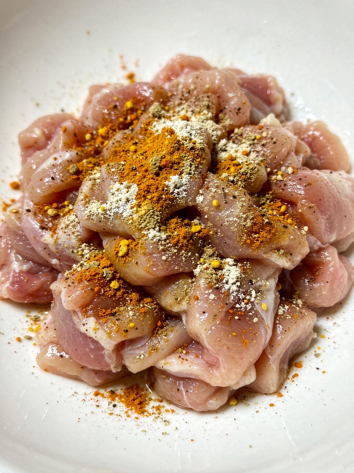 Wash and dry the chicken pieces, add the marinade, and massage until slightly sticky; refrigerate at least 30 minutes, or overnight for deeper flavor.