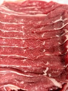 Thaw the sliced Australian wagyu ahead of time; the fastest way is to submerge the sealed package in a bowl of cool water for about 20 minutes.